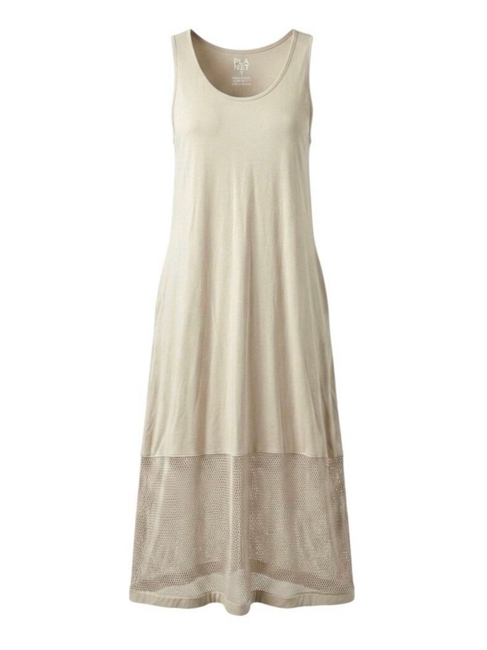 Planet by Lauren G Cotton Tank Maxi
Dress Mesh Hem Size 1 Lagenlook Medium